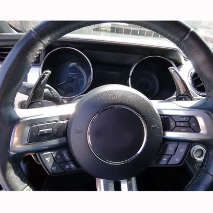 Ford Mustang Shift Paddles 2015-2019 - Aluminum Carbon Fiber Steering Wheel Extensions