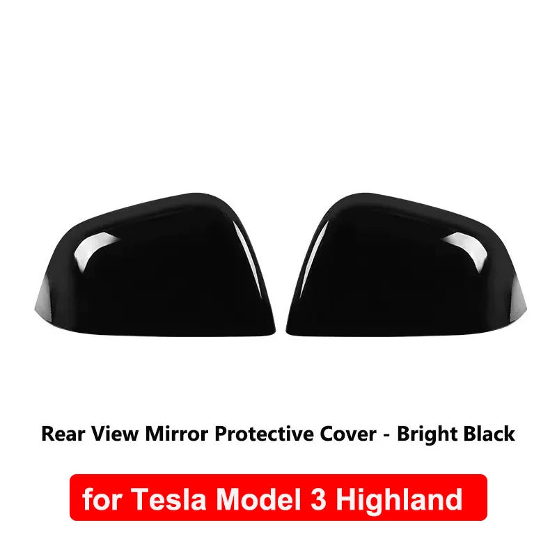 Tesla Model 3 Highland Carbon Fiber Mirror Covers - ABS NEW Paint Black