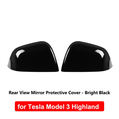 Tesla Model 3 Highland Carbon Fiber Mirror Covers - ABS NEW Paint Black