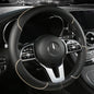 Premium Leather Steering Wheel Cover - Universal 14.5-15 Inch Diamond Pattern