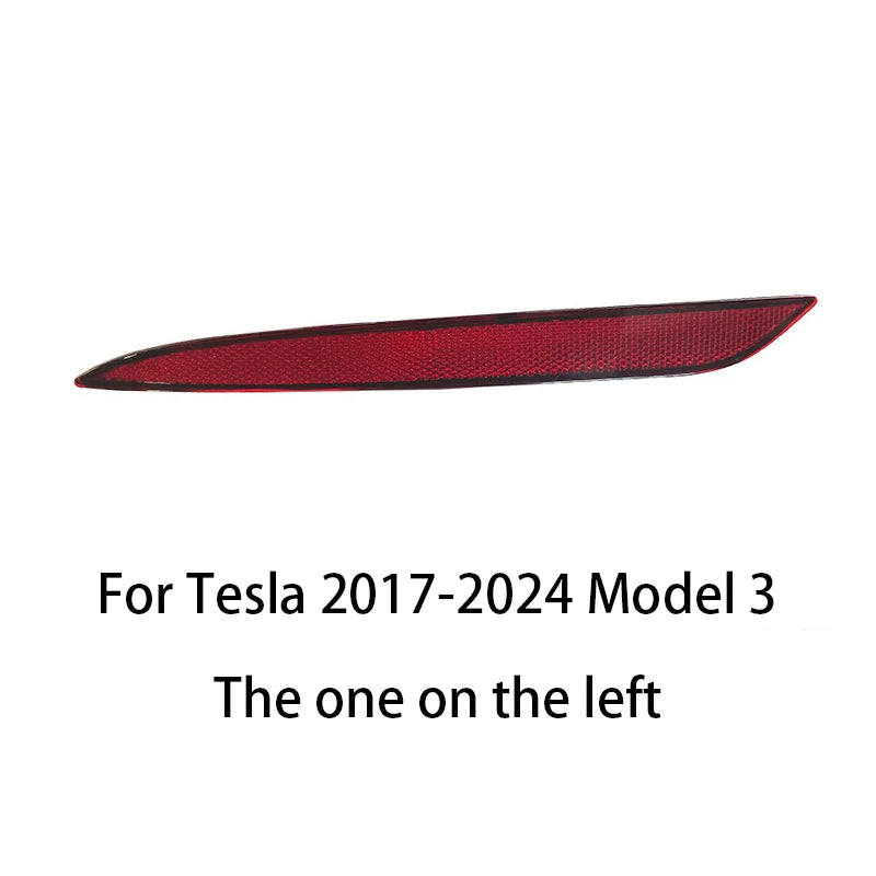 Tesla Model 3/Y/X/S Rear Bumper Reflector - Red Lens Light Cover Model 3 Left 1