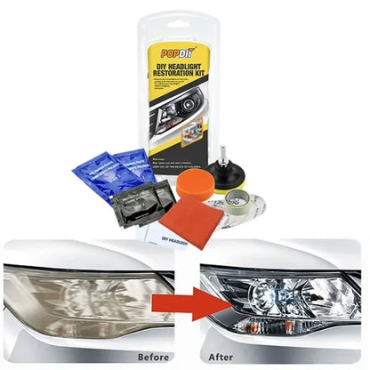Car Headlight Restoration Kit - Fix Yellowing & Scratches