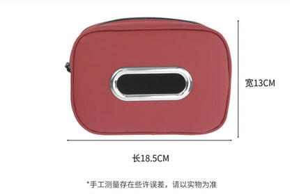 Car Tissue Box Holder - Leather Sun Visor & Console Mount Black
