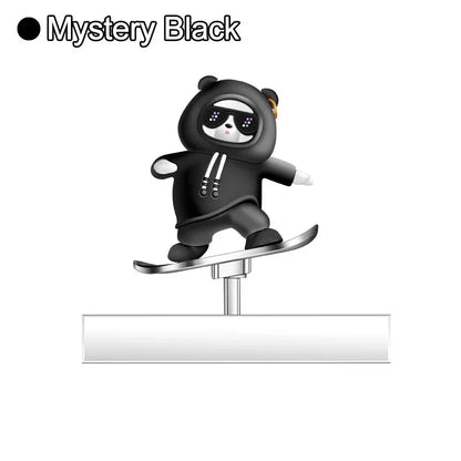 Car Skateboard Bear Decoration - Automatic Sliding Alloy Console Ornament