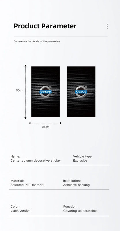Volvo B-Pillar Stickers - Car Center Column Sunscreen Cover Protection