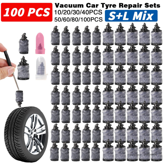 Universal Tire Repair Nails 10-100PCS - Glue Free Tubeless Tire Kit for Car Motorcycle