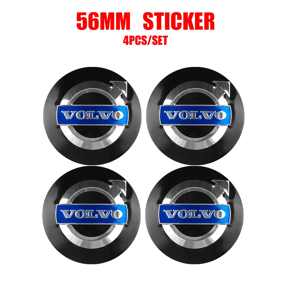 Volvo Wheel Center Stickers 56mm - Hub Cap Decals for R-Design Models