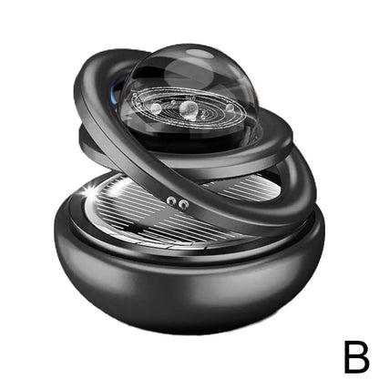 Solar Power Car Air Freshener - Rotating Aromatherapy Diffuser Ornament