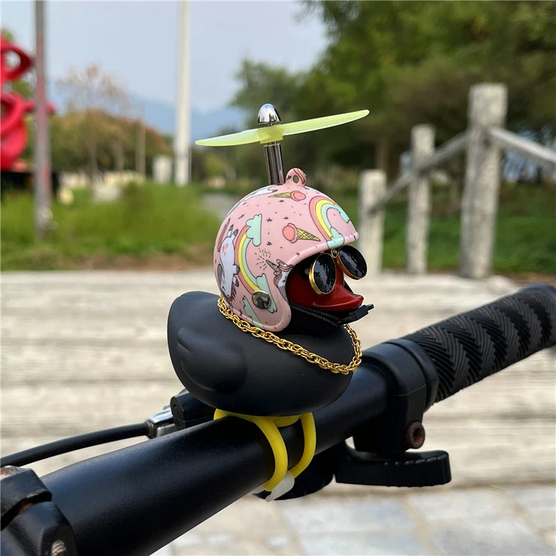Car Duck Ornament Bicycle Horn - Squeeze Bell with Helmet Straps