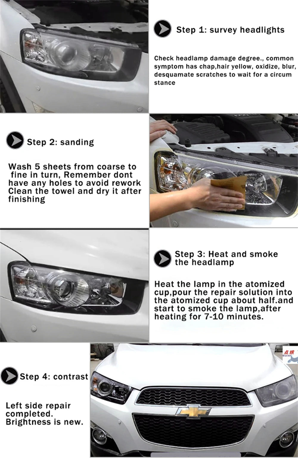 Headlight Polishing Set - Auto Headlight Restoration Kit 300ml