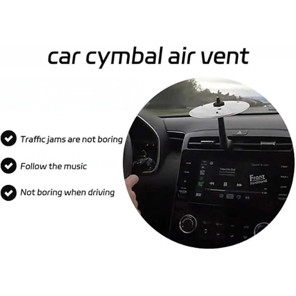 Car Drum Cymbals Air Vent Clip - Musical Instrument AC Ornament
