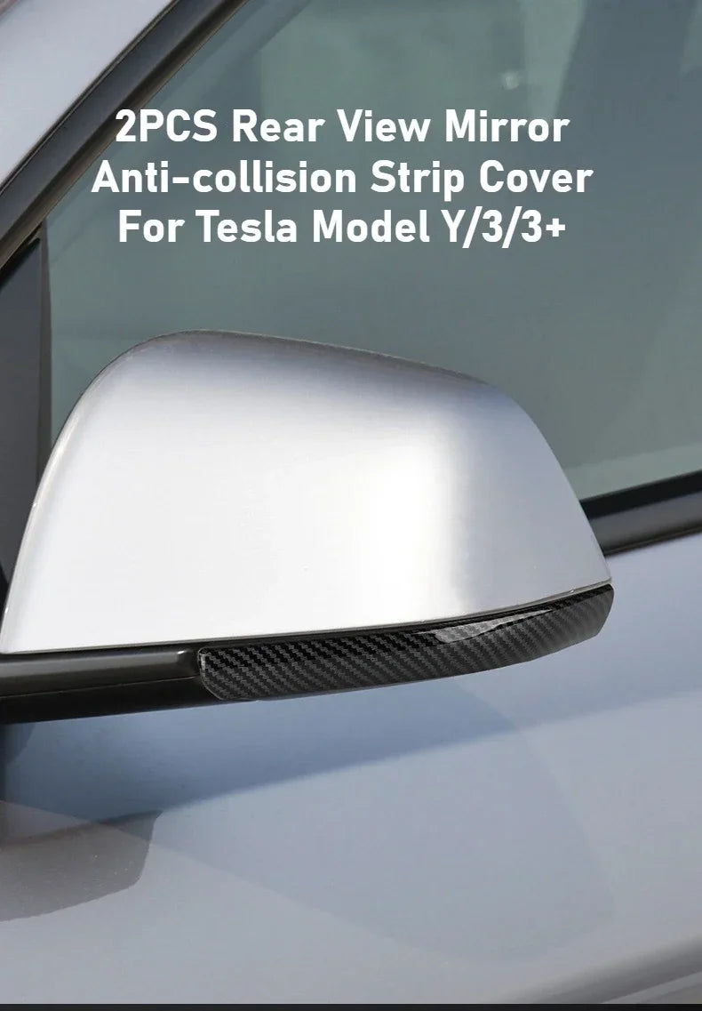 Tesla Model Y 3 Rearview Mirror Anti-Collision Strips - ABS Trim Cover