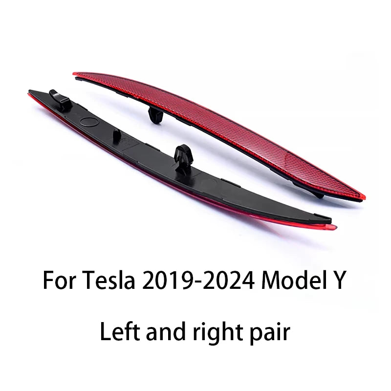 Tesla Model 3/Y/X/S Rear Bumper Reflector - Red Lens Light Cover Model Y a pair