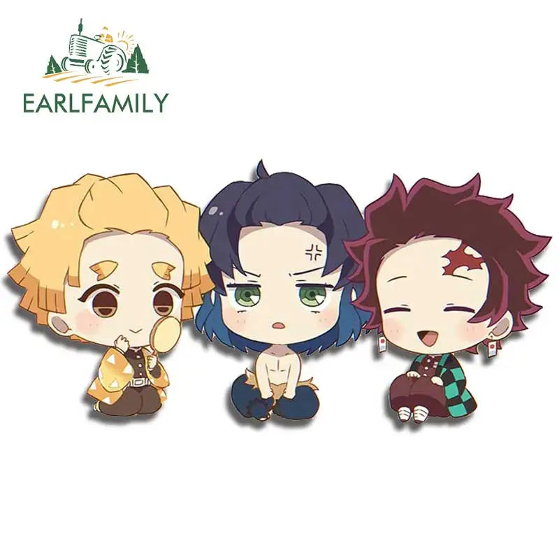 EARLFAMILY Anime Running Chibi Car Stickers - Kamado Nezuko Decal