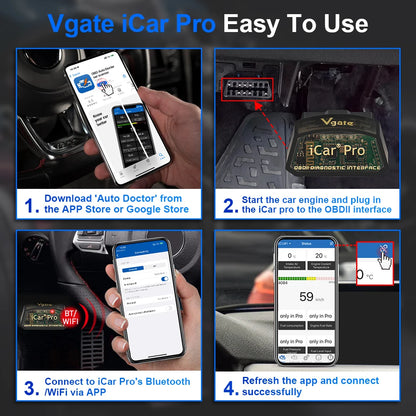 Vgate iCar Pro ELM327 V2.3 OBD2 WiFi Bluetooth Car Diagnostic Scanner