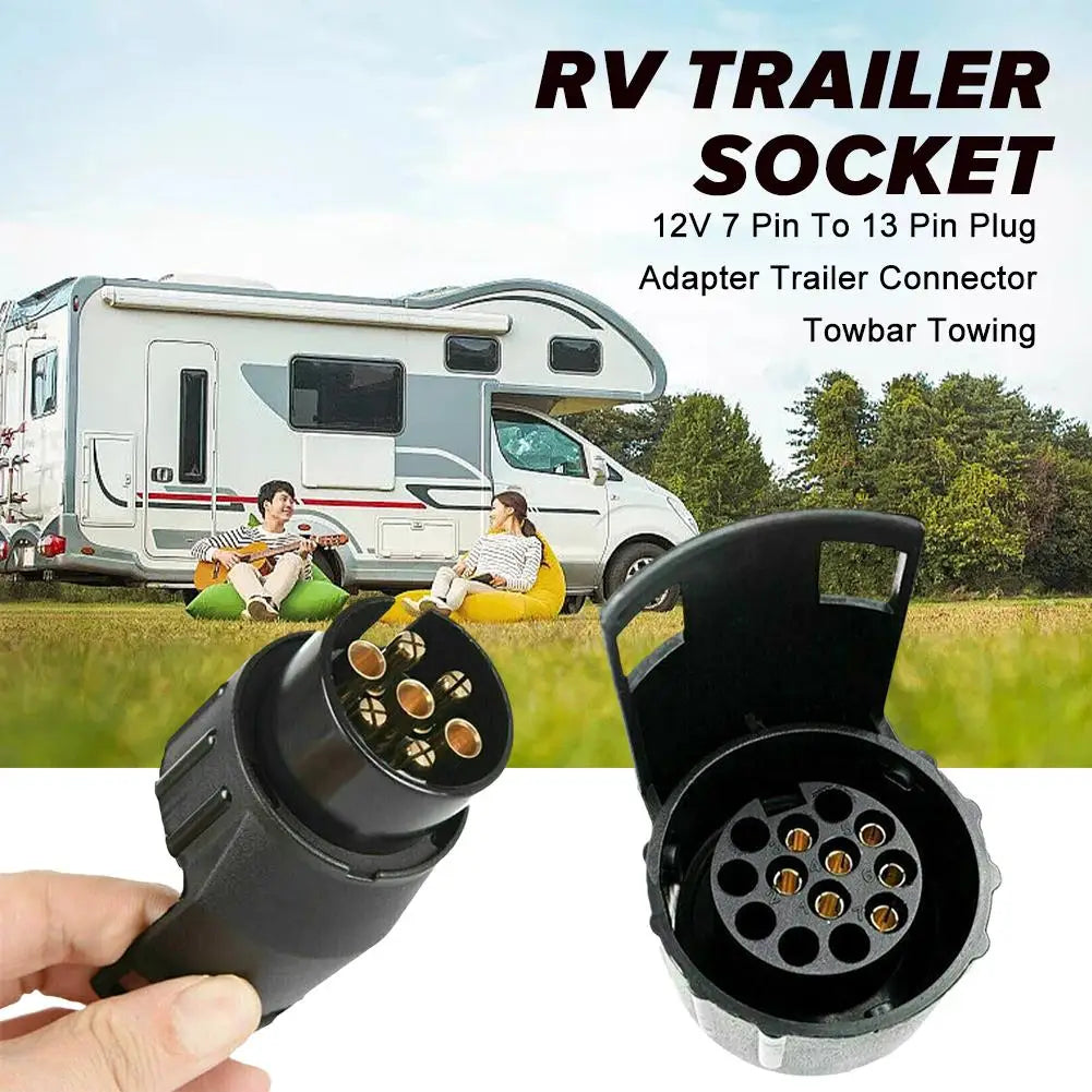 7 Pin to 13 Pin Trailer Adapter Waterproof Towbar Connector