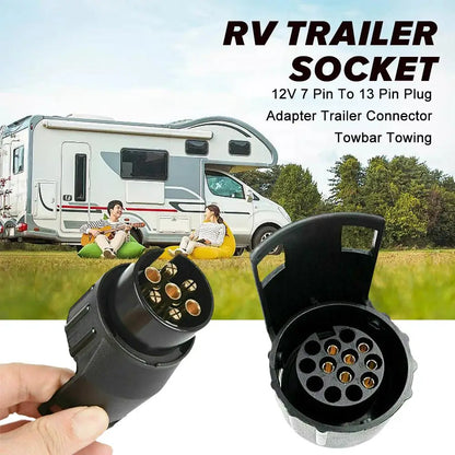 7 Pin to 13 Pin Trailer Adapter Waterproof Towbar Connector