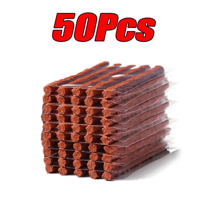 Car Tire Repair Tool Kit - 8 Piece Set with Rubber Strips