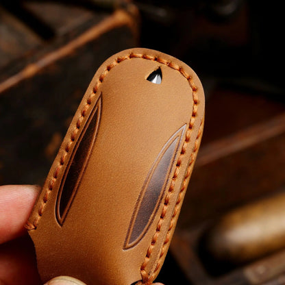Tesla Leather Key Cover - Keychain Holder Case Protector for Model S/3/X Keyless Remote