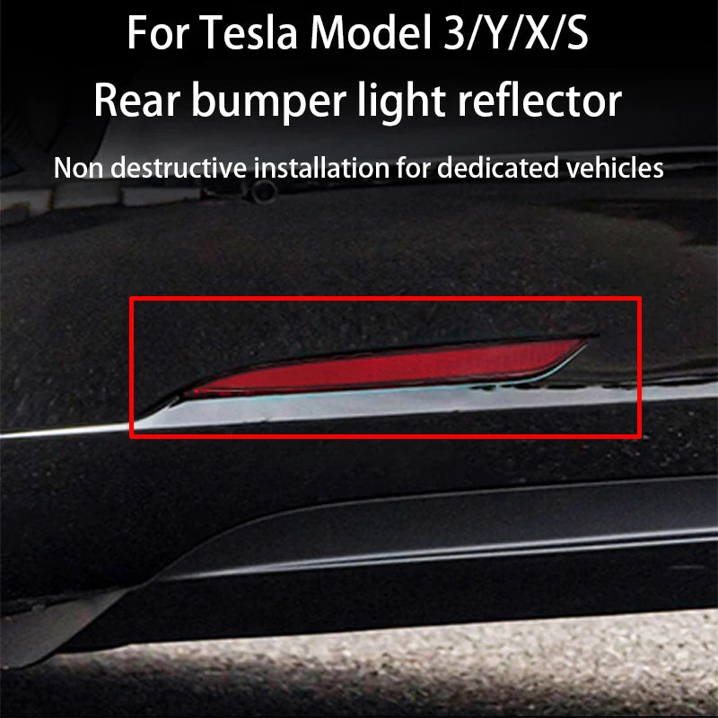 Tesla Model 3/Y/X/S Rear Bumper Reflector - Red Lens Light Cover