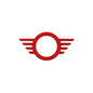 3D Metal Car Door Lock Pin Wing Emblem Badge - Mini Cooper
