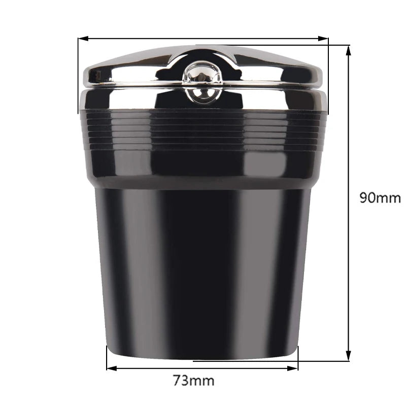 Car Ashtray & Garbage Can with LED Light - Multi-Function Cover