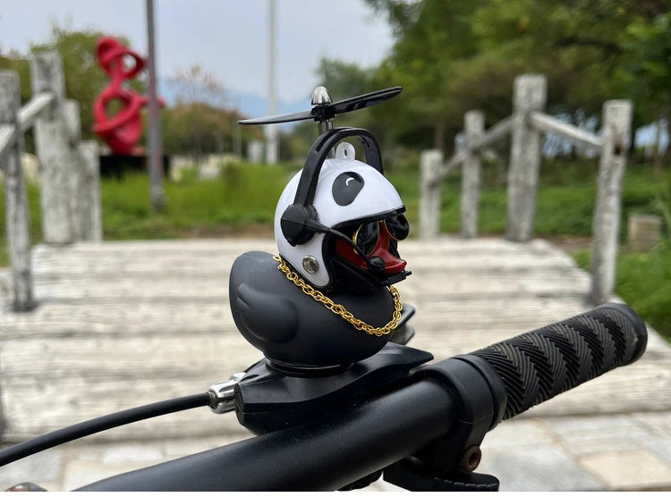 Car Duck Ornament Bicycle Horn - Squeeze Bell with Helmet Straps