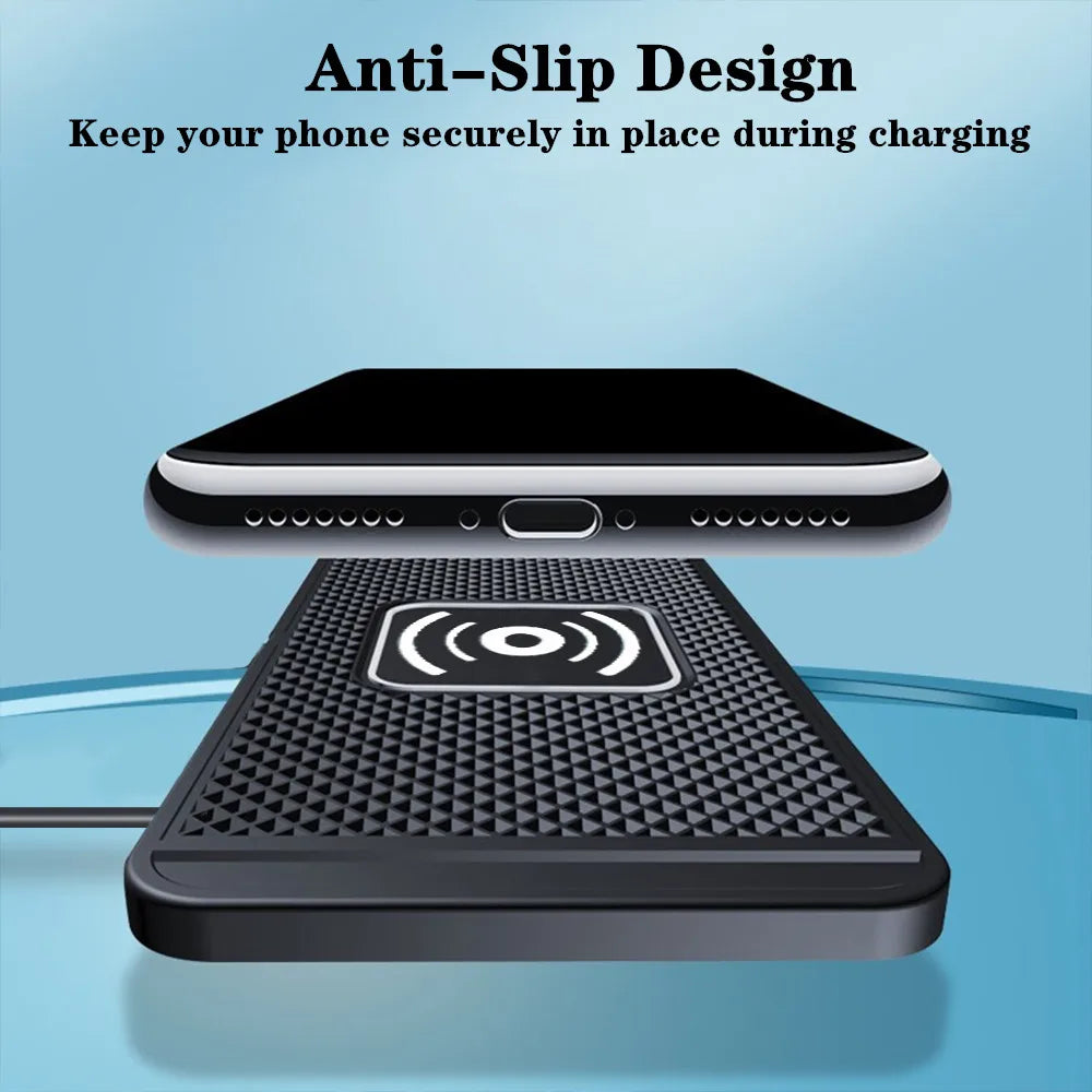 15W Fast Wireless Car Charger - Universal Phone Mount for iPhone 16/15/14/13/12 & Samsung S24/S23 with Silicone Pad