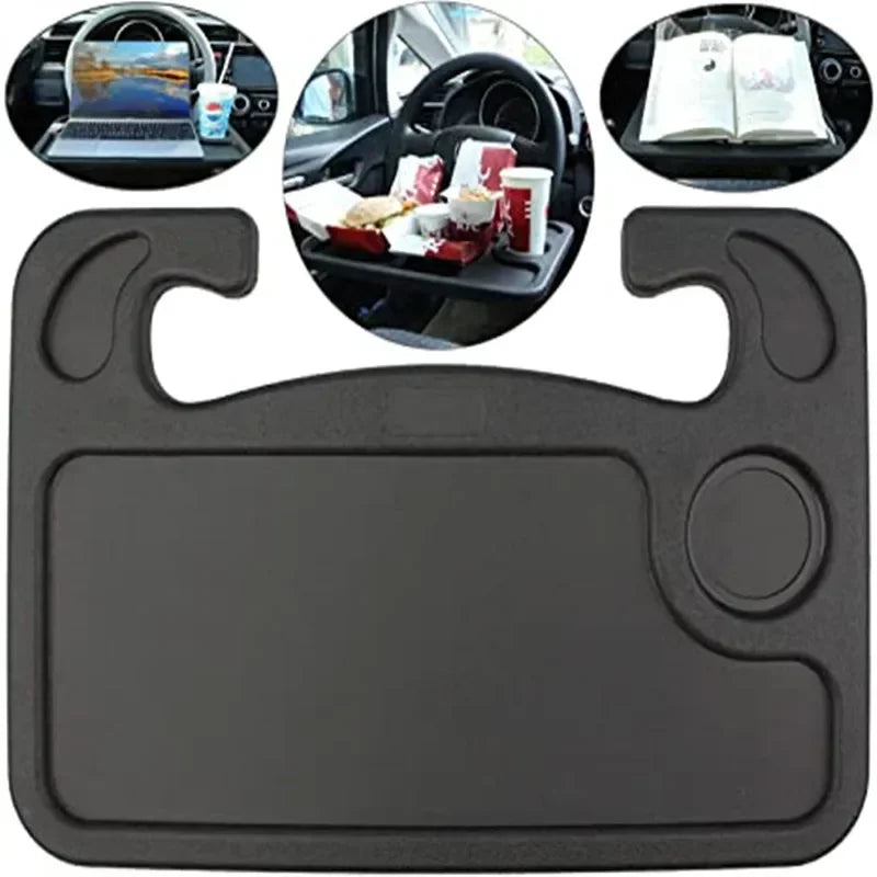 Portable Car Dining Table Steering Wheel Tray - Large Black