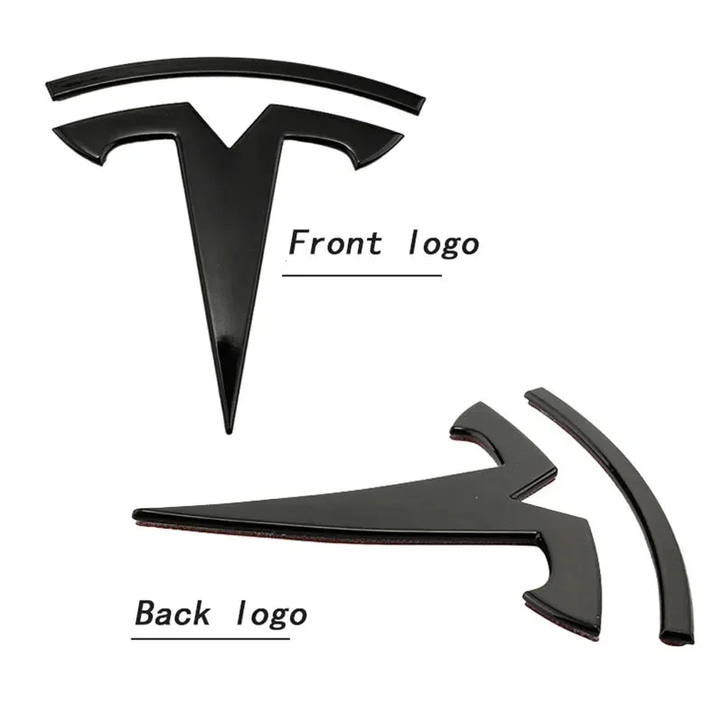 Tesla Logo Badge - Front Hood & Rear Trunk Emblem for Model 3/Y