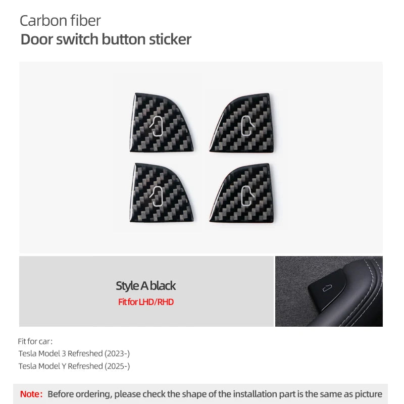 Tesla Model Y Juniper Model 3 Highland Carbon Door Switch Trim A black highland CHINA