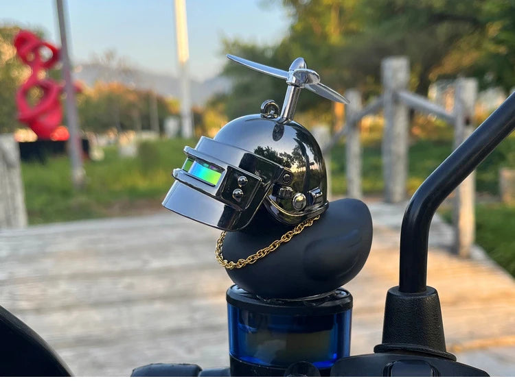 Car Duck Ornament Bicycle Horn - Squeeze Bell with Helmet Straps