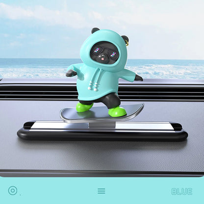 Car Dashboard Decoration - Skateboard Bear Magnetic Parking Plate