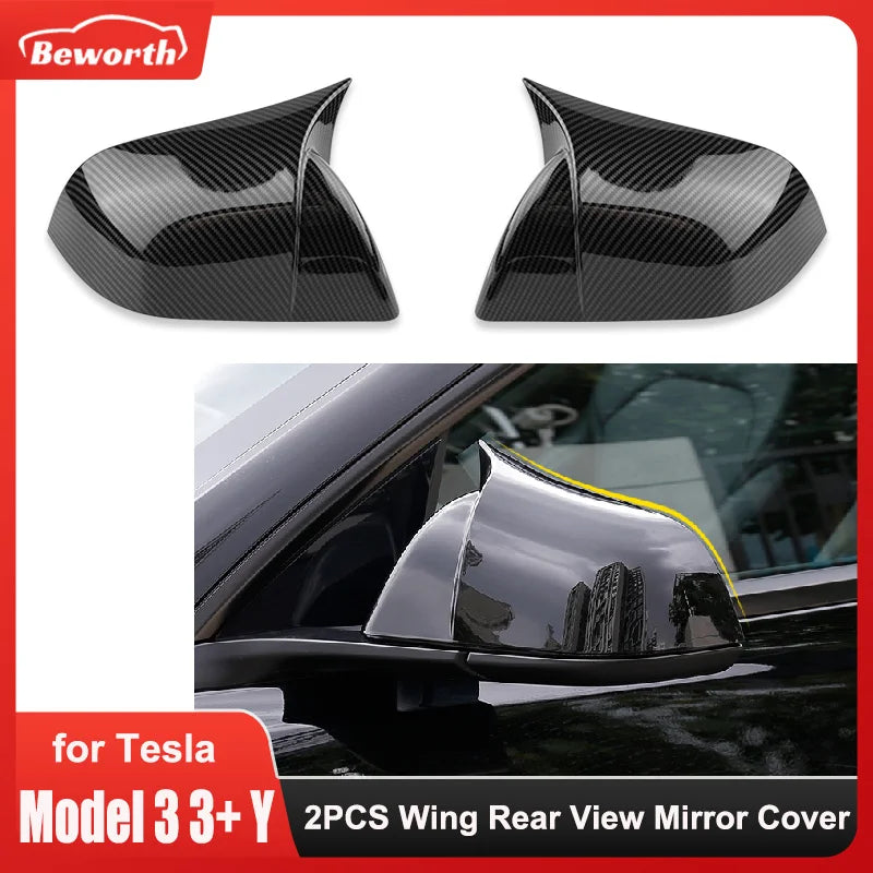Tesla Model 3 Highland Y Mirror Covers - Carbon Fiber Caps