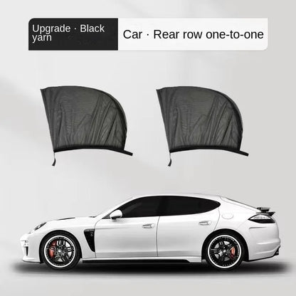 Car Rear Side Window Sunshade - 2pcs UV Mesh Mosquito Protection