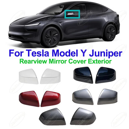 Tesla Model Y Juniper Rearview Mirror Cover 2024-2025 - Exterior Shell Replacement White/Black