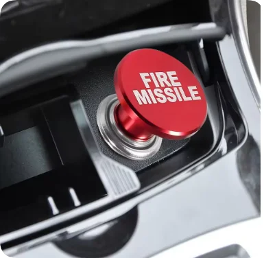 Fire Missiles Button Car Cigarette Lighter - 12V Anodized Aluminum Replacement