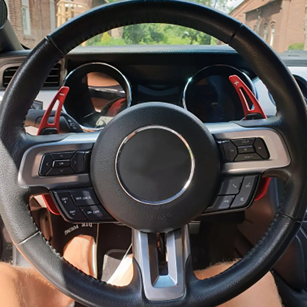 Ford Mustang Shift Paddles 2015-2019 - Aluminum Carbon Fiber Steering Wheel Extensions