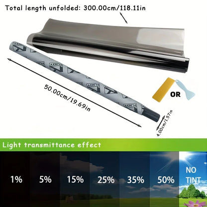 Car Window Tinting Film 3M x 50CM - 35% VLT Black UV Protection