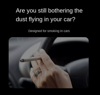 One-Click Car Ashtray with LED Light - Metal Lining & Splash Proof