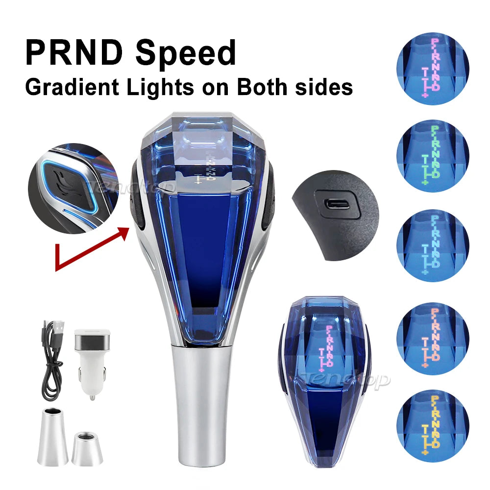 Universal Crystal LED Gear Shift Knob - 5 Speed with Lights