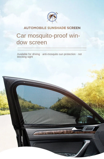 Car Rear Side Window Sunshade - 2pcs UV Mesh Mosquito Protection
