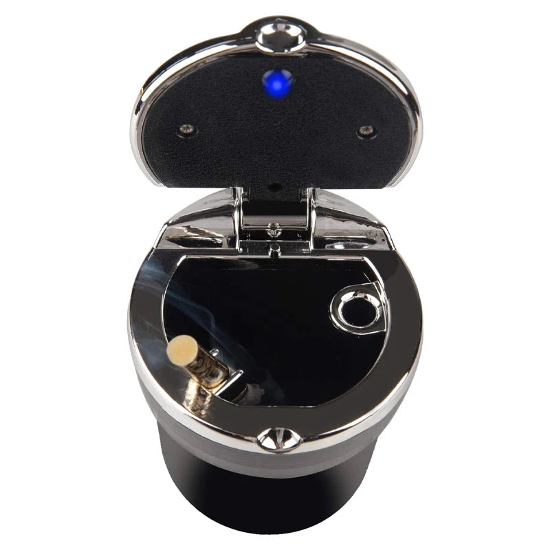 Car Ashtray & Garbage Can with LED Light - Multi-Function Cover