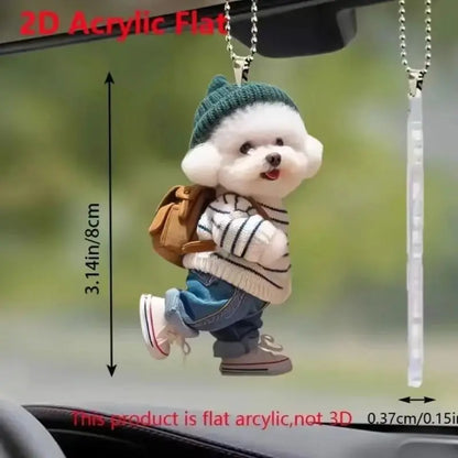 Creative Puppy Car Hanging Ornament - Rearview Mirror Pendant