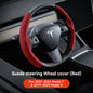 Tesla Model 3/Y Highland Juniper Carbon Fiber Steering Wheel Cover - Premium Leather