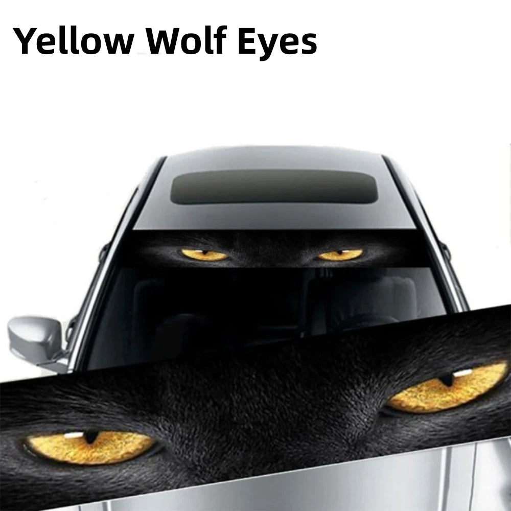 3D Car Windshield Stickers - Ghost & Wolf Eyes Pattern Decals