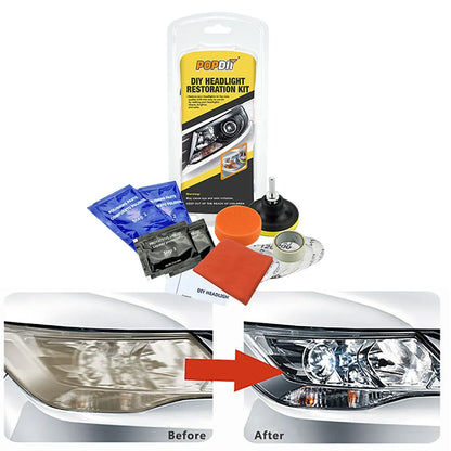 Car Headlight Restoration Kit - Fix Yellowing & Scratches