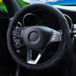 Leather Steering Wheel Cover - Embossed Massage Grip 14.5-15 Inches