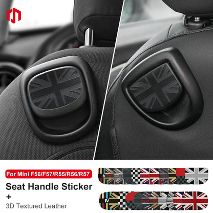Mini Cooper Leather Rear Seat Handle Cover - R56 R55 F56 F57 Decal