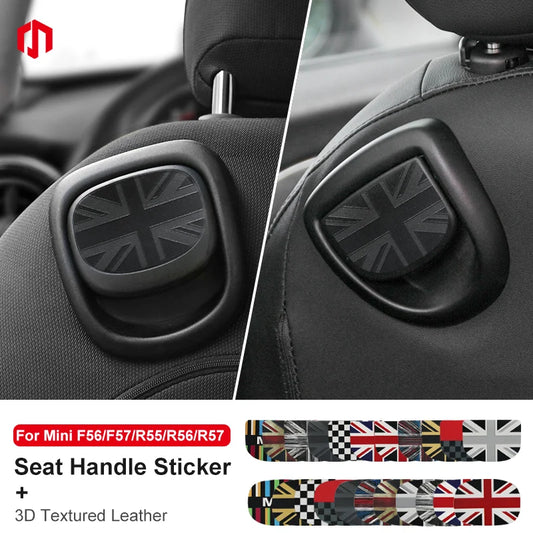 Mini Cooper Leather Rear Seat Handle Cover - R56 R55 F56 F57 Decal